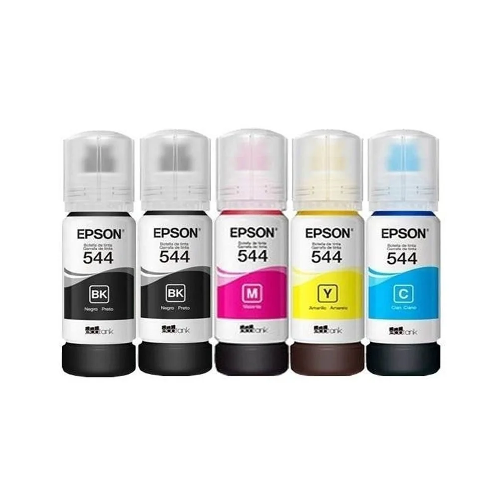 Kit 5 Tintas Epson 544 T544 Original 2 Preto , 1 Ciano , 1 Amarelo , 1 Magenta L-3110 L-3150 L-3250 - Refill Kit 5 Tintas Epson 544 T544 Original 2 Preto , 1 Ciano , 1 Amarelo , 1 Magenta L-3110 L-3150 L-3250 - Refill