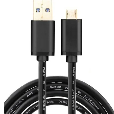 Cabo Dados Usb A X Micro B P/ Amazon Kindle Fire E Fire Tv Stick- 100cm Preto