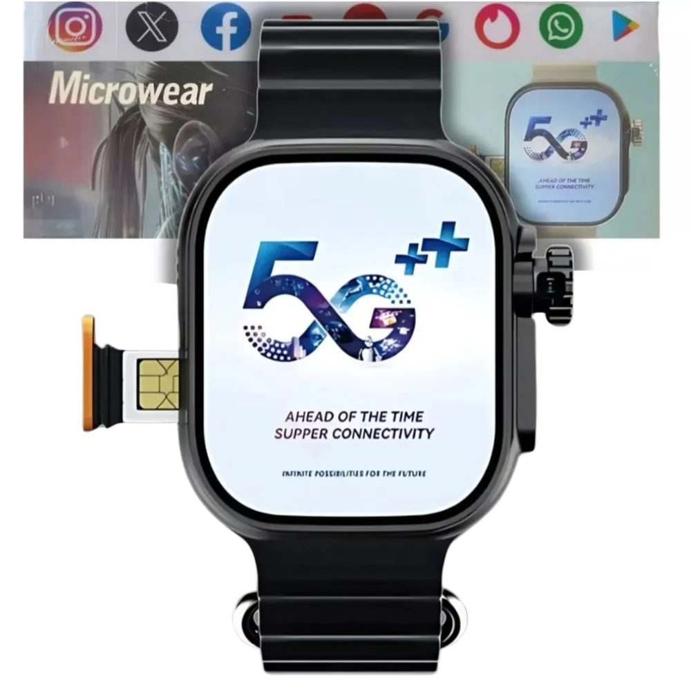 Smart Watch Microwear Ultra 3 Ai 5g Chip Android 8.1 Tela AmoLED + Acessorios Chatgpt Baixa Apps Relogio Responde Mensagens Manda Audio Smart Watch Microwear Ultra 3 Ai 5g Chip Android 8.1 Tela AmoLED + Acessorios Chatgpt Baixa Apps Relogio Responde Mensagens Manda Audio