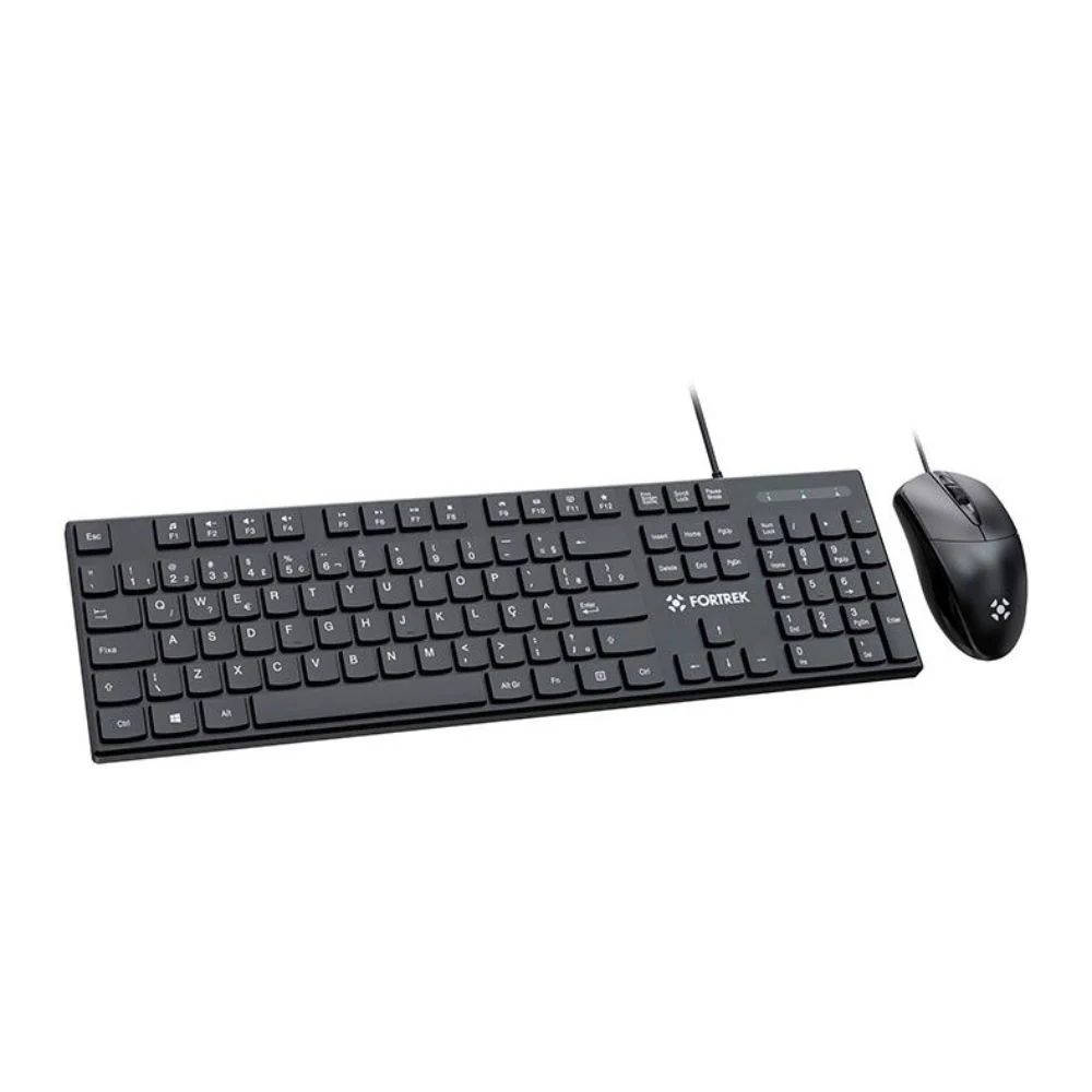 Imagem 2 de 5 do produto Mouse E Teclado Fortrek C13 Office Usb Abnt2 Preto