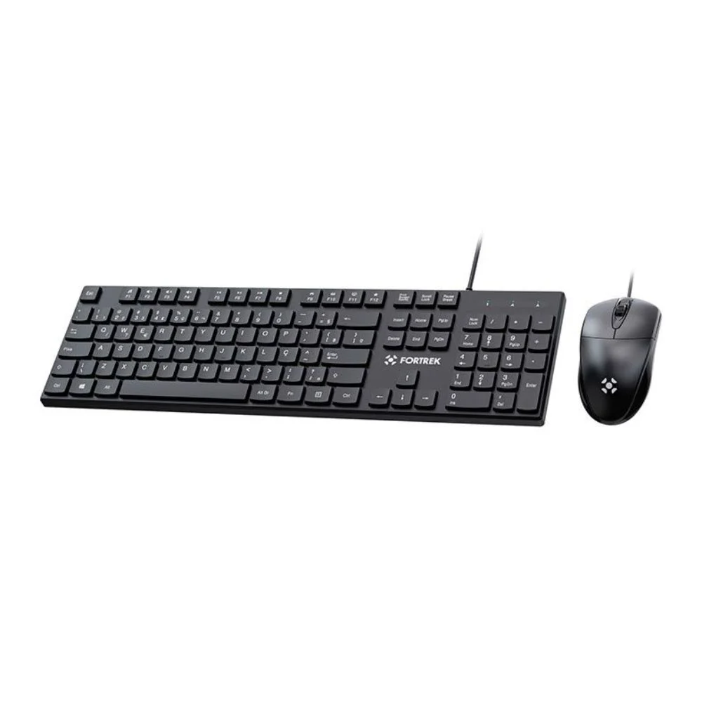 Imagem 3 de 5 do produto Mouse E Teclado Fortrek C13 Office Usb Abnt2 Preto