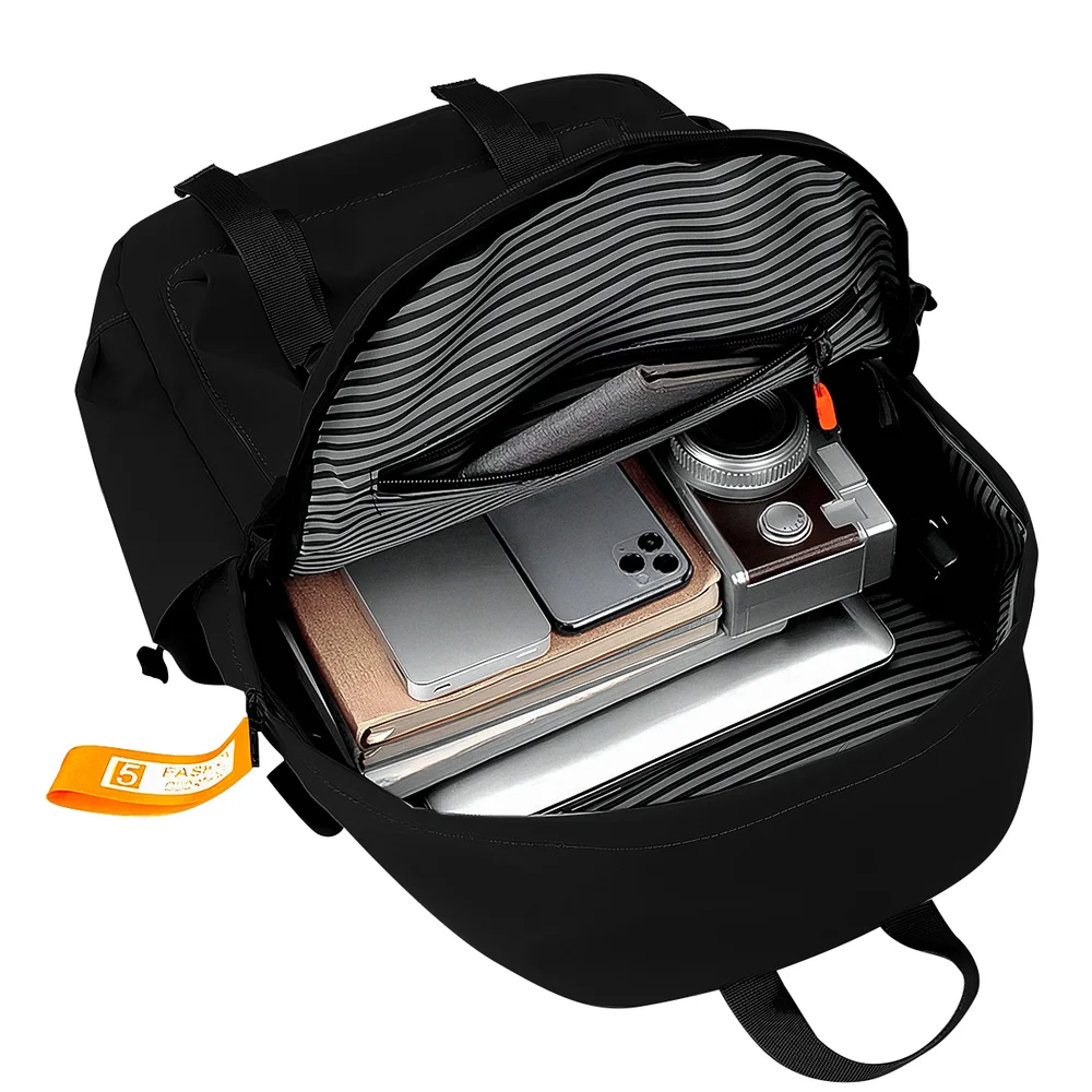 Imagem 4 de 5 do produto Mochila Escolar Faculdade Notebook Moderna Saída Cabo Usb (preto)
