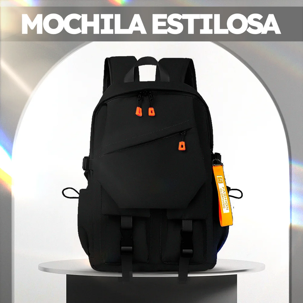 Imagem 5 de 5 do produto Mochila Escolar Faculdade Notebook Moderna Saída Cabo Usb (preto)