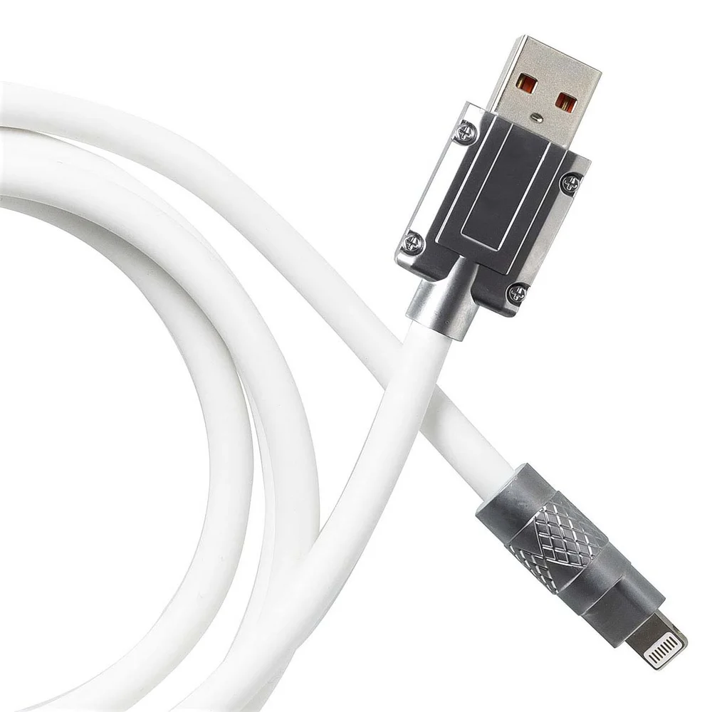 Imagem 3 de 5 do produto Cabo Usb Para Iphone Turbo Metal Silicone 120w 5a Flexivel