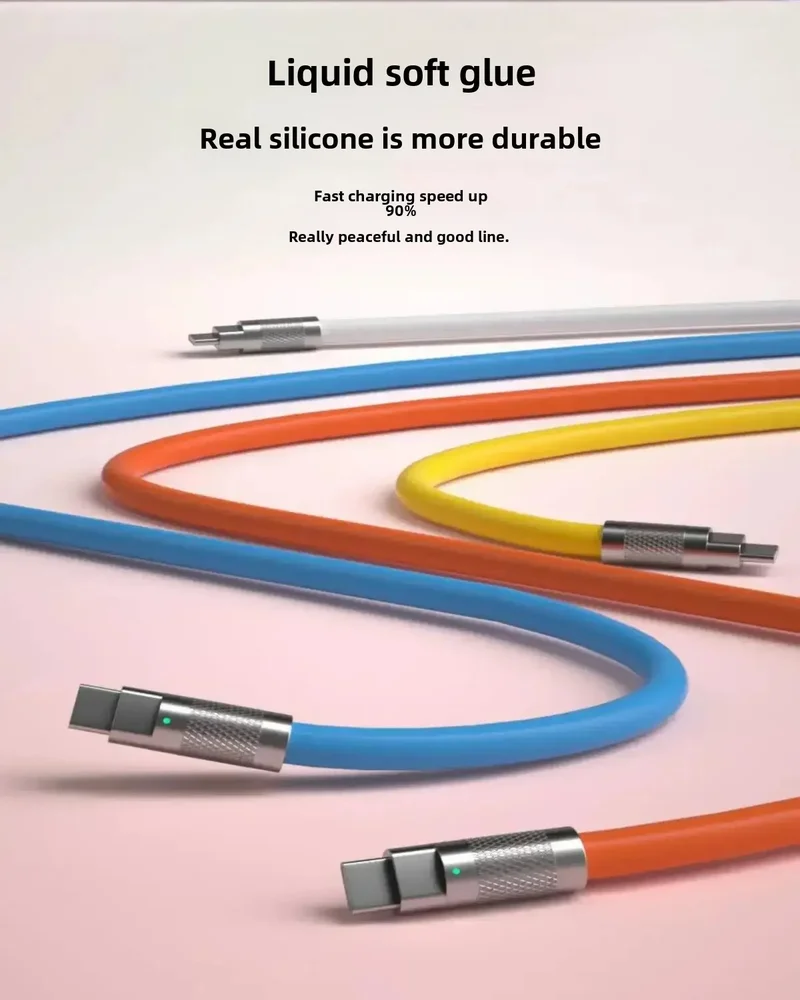 Imagem 5 de 5 do produto Cabo Usb Para Iphone Turbo Metal Silicone 120w 5a Flexivel