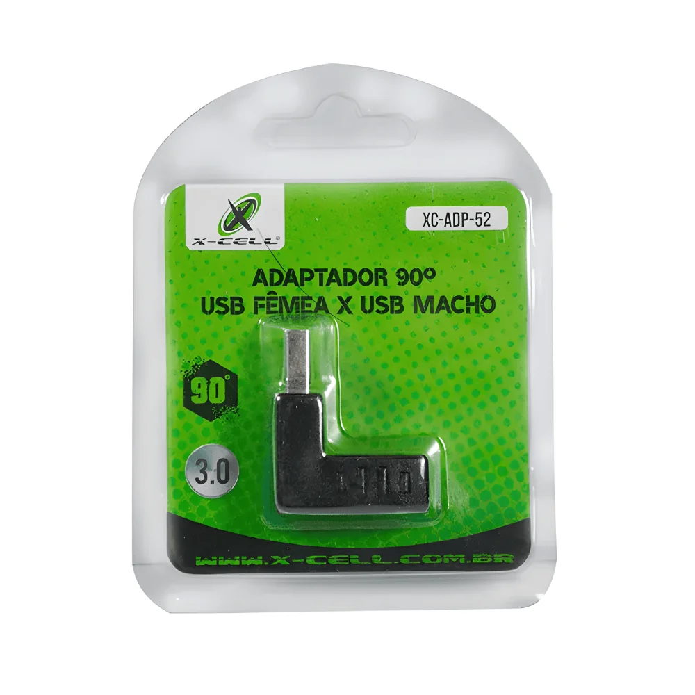 Imagem 3 de 4 do produto Adaptador Usb 90 Graus L Usb Femea Usb Macho 3.0 Xcell