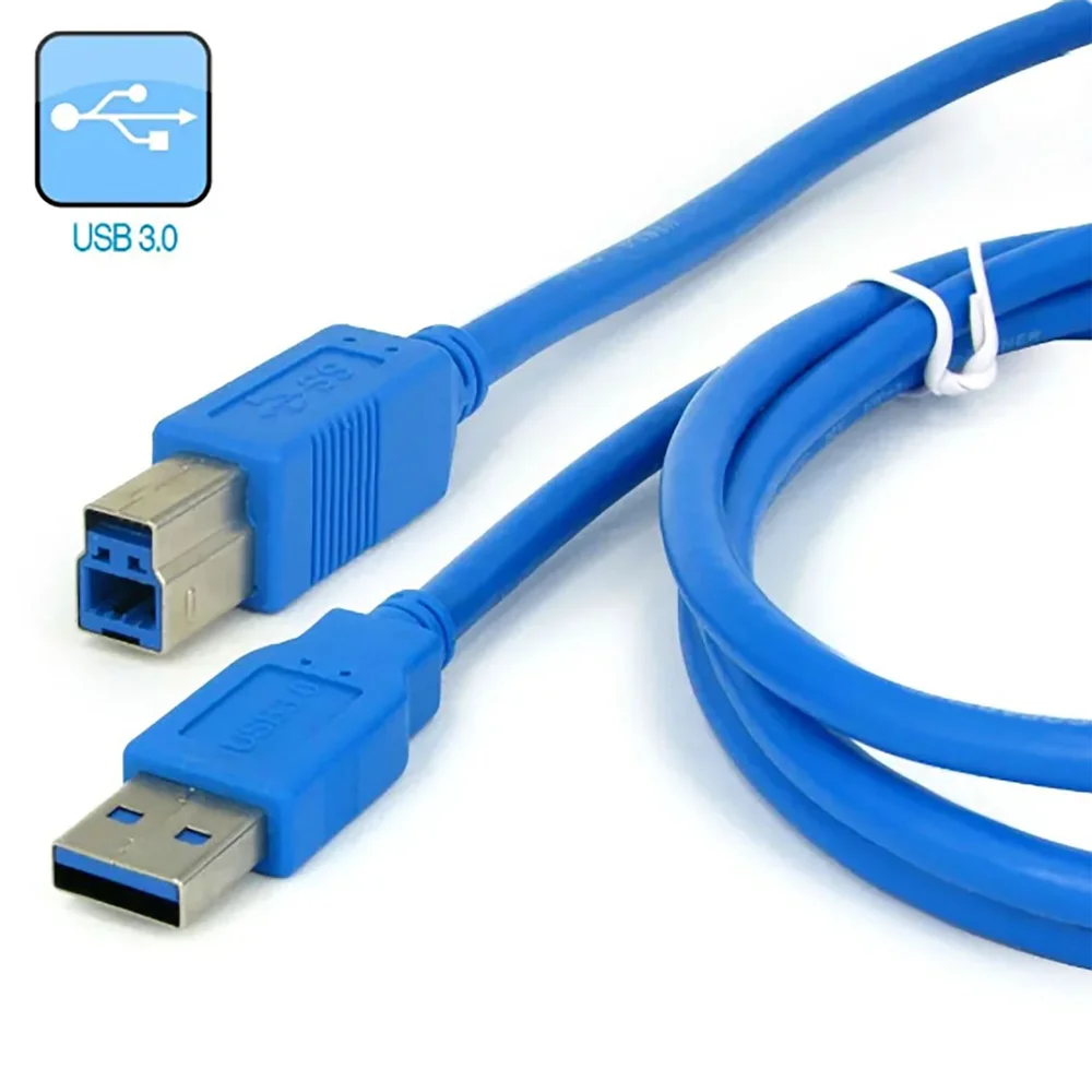 Imagem 3 de 5 do produto Cabo Para Scanner Impressora Usb 3.0 Azul A-b 3 Metros