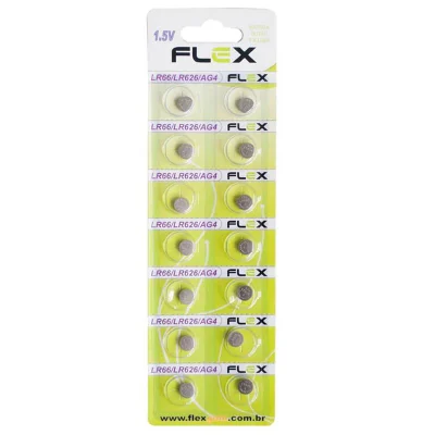 Bateria Botao Lr66 ( Cartela C/ 14 PCs)  Flex Fx-lr66