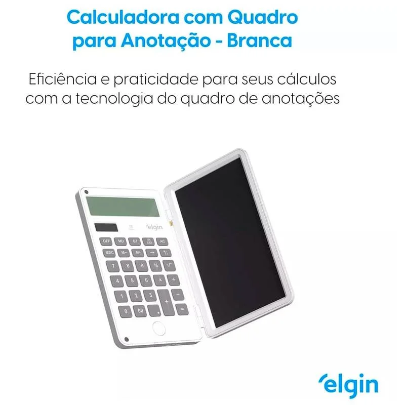 Imagem 4 de 5 do produto Calculadora Com Tela P. Anotação Branca Elgin