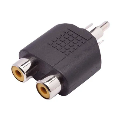 Adaptador 2 Jack Rca Para Jack Rca Plástico - Niquel PCt C/4un