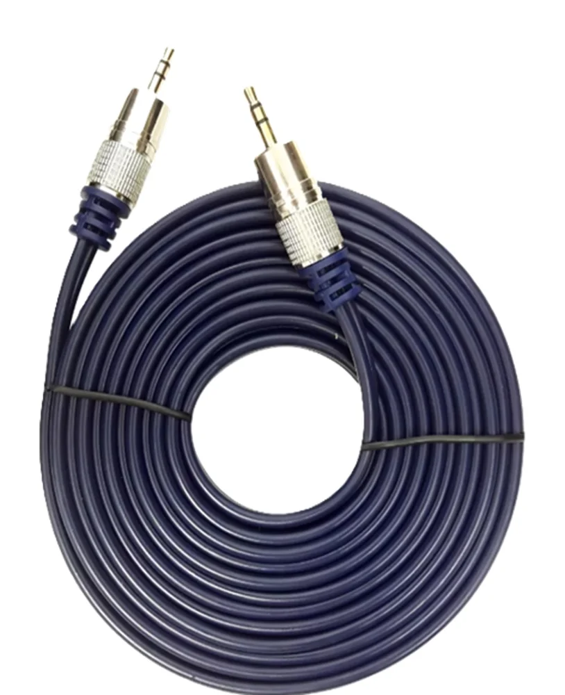 Imagem 2 de 5 do produto Kit 4 Cabos P2 Stereo + P2 Stereo Metal Profissional Azul 2m