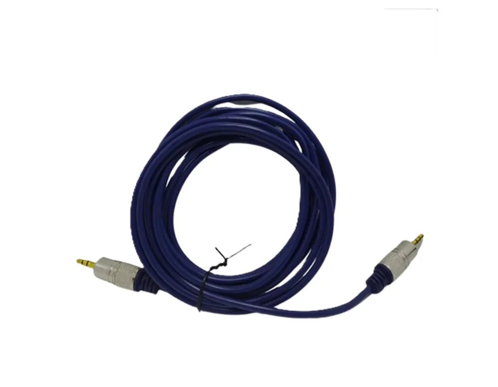 Imagem 3 de 5 do produto Kit 4 Cabos P2 Stereo + P2 Stereo Metal Profissional Azul 2m