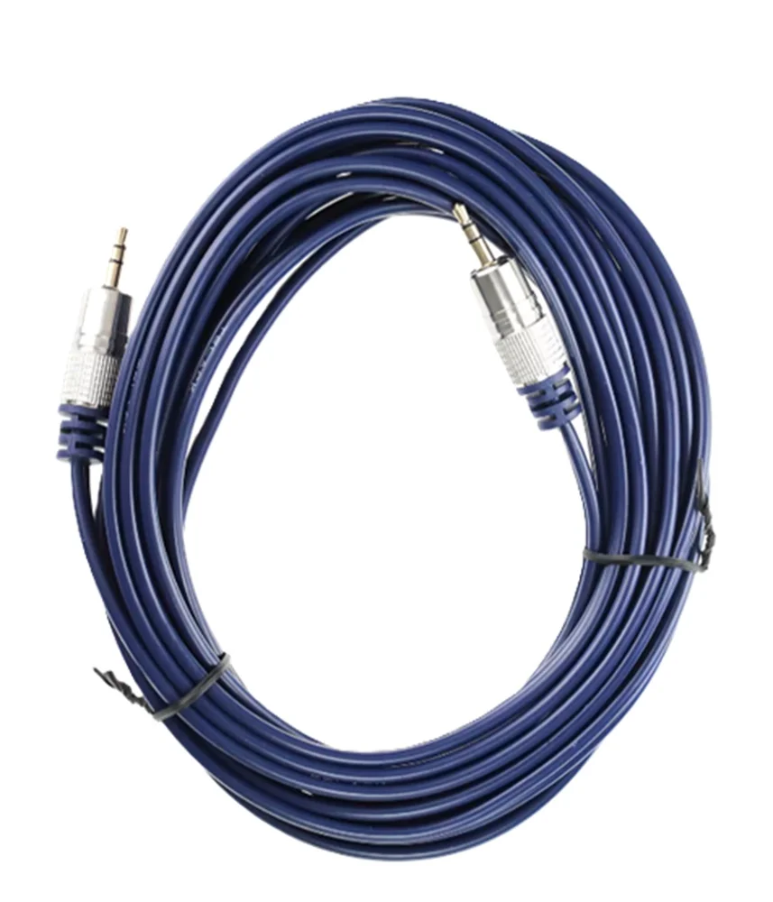 Imagem 5 de 5 do produto Kit 4 Cabos P2 Stereo + P2 Stereo Metal Profissional Azul 2m