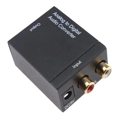 Conversor De Áudio Analógico Rca Lr Para Digital Optico Toslink