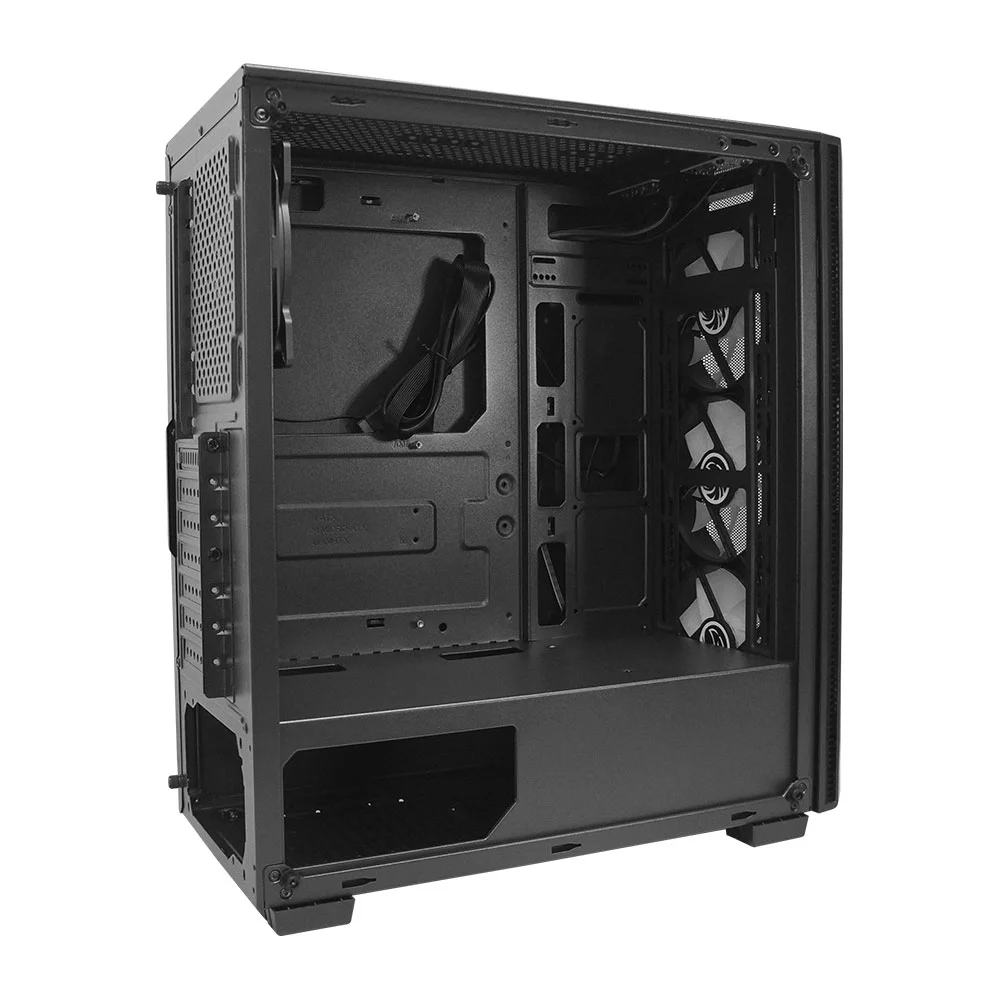Imagem 2 de 5 do produto Gabinete Gamer Atx Brazilpc Preto C/ 4 Cooler Vidro Lateral Frente Mash T02b