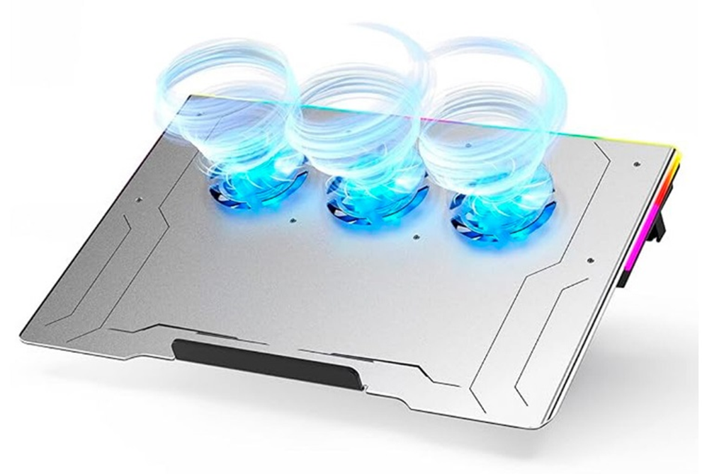 Suporte De Notebook Gamer Base Com Cooler E LED RGB Oberon - Or-sp237