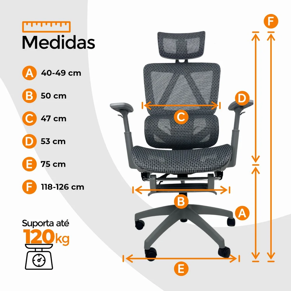 Imagem 3 de 5 do produto Cadeira De Escritório Presidente Executiva Oficial Titan - Cinza - 6