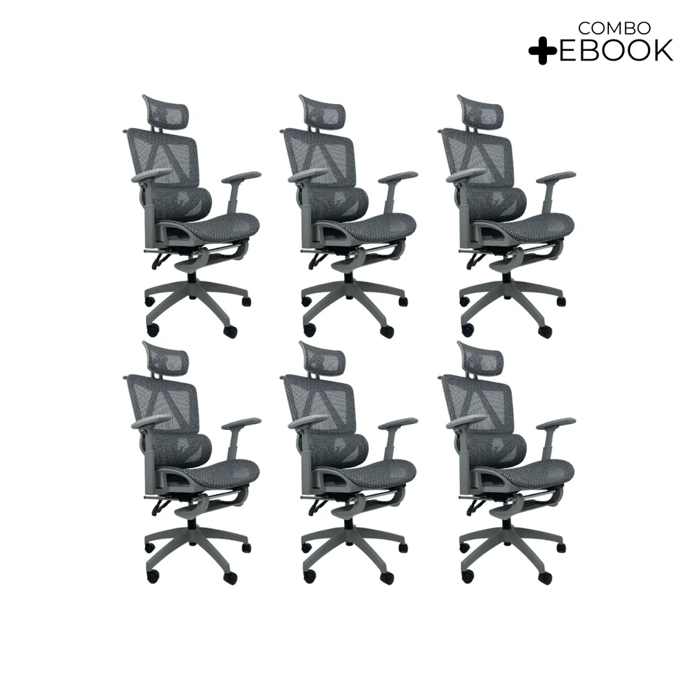 Imagem 5 de 5 do produto Cadeira De Escritório Presidente Executiva Oficial Titan - Cinza - 6