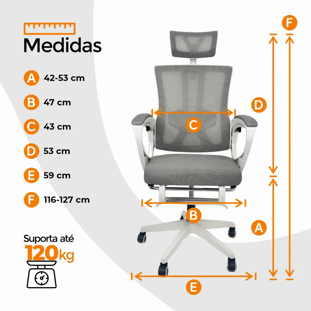 Imagem 3 de 5 do produto Cadeira De Escritório Presidente Oficial Paris - Cinza - 3