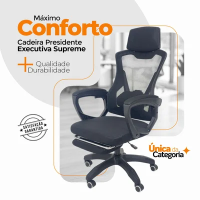 Cadeira De Escritório Presidente Oficial Supreme - Preto - 2 — foto 4