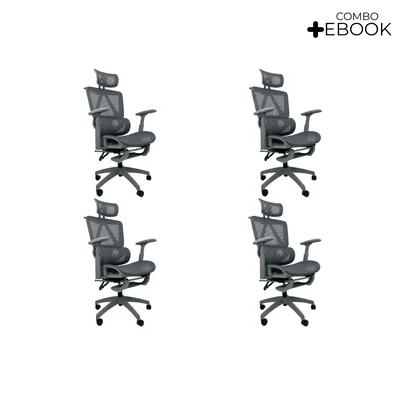 Cadeira De Escritório Presidente Executiva Oficial Titan - Cinza - 4 — foto 6