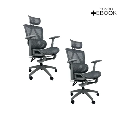 Cadeira De Escritório Presidente Executiva Oficial Titan - Cinza - 2