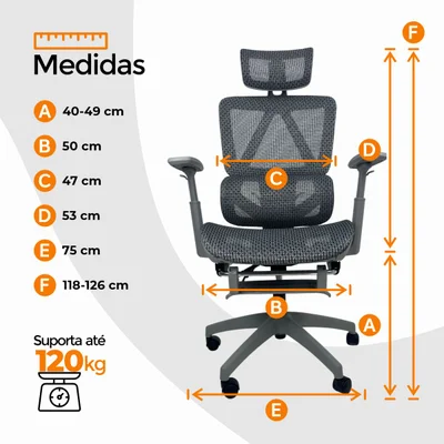 Cadeira De Escritório Presidente Executiva Oficial Titan - Cinza - 8 — foto 3