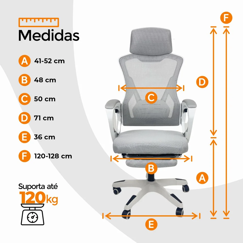 Imagem 3 de 5 do produto Cadeira De Escritório Presidente Oficial Supreme - Cinza - 2