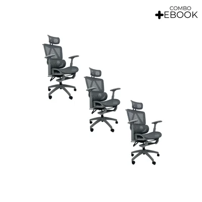 Cadeira De Escritório Presidente Executiva Oficial Titan - Cinza - 3 — foto 6