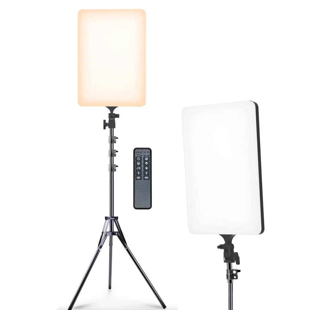 Imagem 3 de 5 do produto Kit 2 Ring Light Profissional Iluminador Retangular Luz 19" + Tripé Ajustável 2,10m