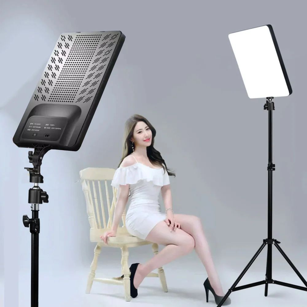Imagem 4 de 5 do produto Kit 2 Ring Light Profissional Iluminador Retangular 19" + 1 Tripé Celular E Maquina Fotográfica 1,3m