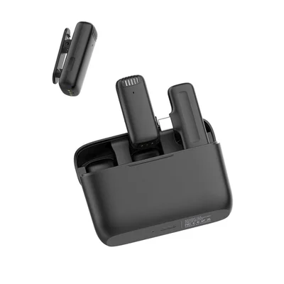 Microfone Lapela Sem Fio Duplo Profissional Iphone 15 E 16 - Conector Tipo-c