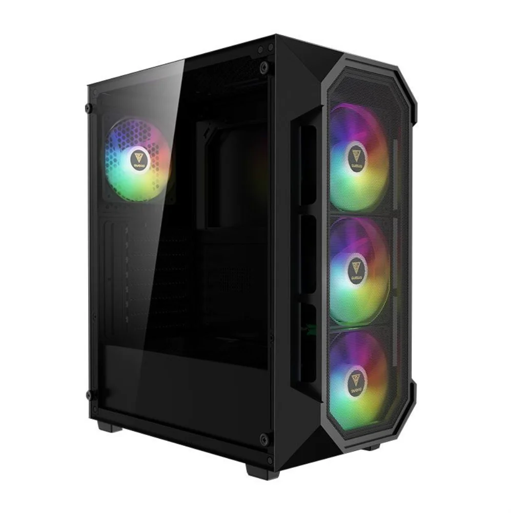 Gabinete Gamer Gamdias Aura Gc1 Elite ARGB, Mid-tower, Vidro Temp, 4 Fans, Black - Aura Gc1 Elite ARGB