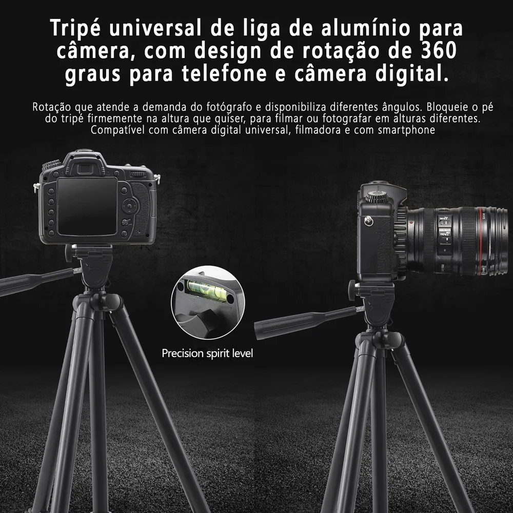 Tripé Celular Profissional Câmera Fotográfica 1,3m Universal