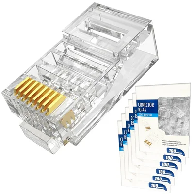 Conector Rj45 Macho Cat6/cat5e 8p8c Cabo Rede Crimpar 600un