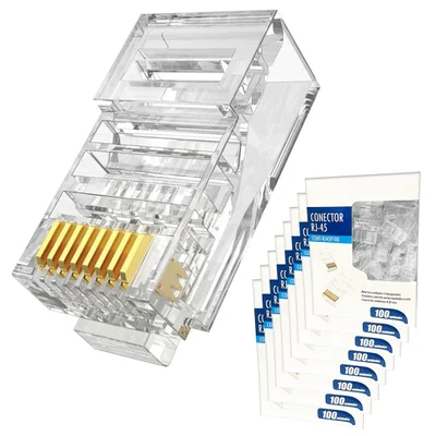 Conector Rj45 Macho Cat6/cat5e 8p8c Cabo Rede Crimpar 800un