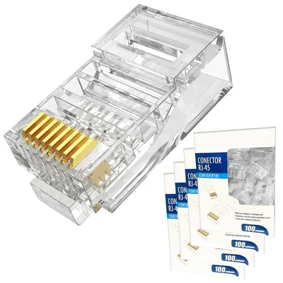 Conector Rj45 Macho Cat6/cat5e 8p8c Cabo Rede Crimpar 400un