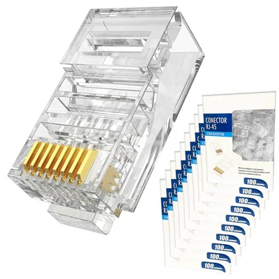 Conector Rj45 Macho Cat6/cat5e 8p8c Cabo Rede Crimpar 1000un