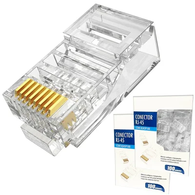 Conector Rj45 Macho Cat6/cat5e 8p8c Cabo Rede Crimpar 200un
