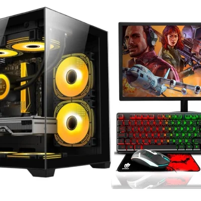 PC Gamer Completo Alligator Shop Intel i7 3770, Geforce RTX 3050, Memoria 16gb Ddr3, SSD 480GB, Monitor, Kit Gamer