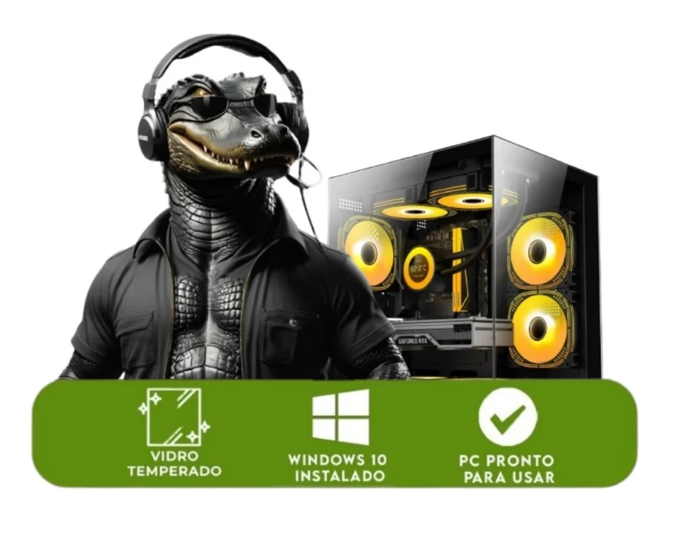 PC Gamer Completo Alligator Shop Intel i7 3770, Geforce RTX 3050, Memoria 16gb Ddr3, SSD 480GB, Monitor, Kit Gamer - view 2