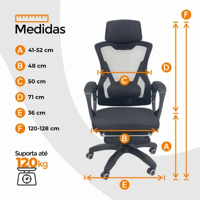 Cadeira De Escritório Presidente Oficial Supreme - Preto - 8 — foto 3