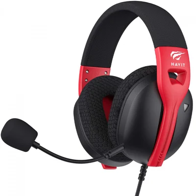 Headset Gamer Havit Fuxi-h5 3.5mm Driver 50mm Preto/vermelho