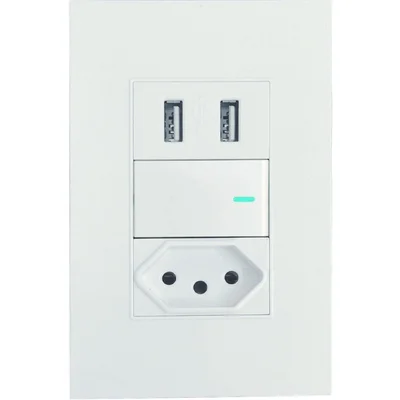Tomada, Interruptor E Entrada Dupla Carregador Usb Parede