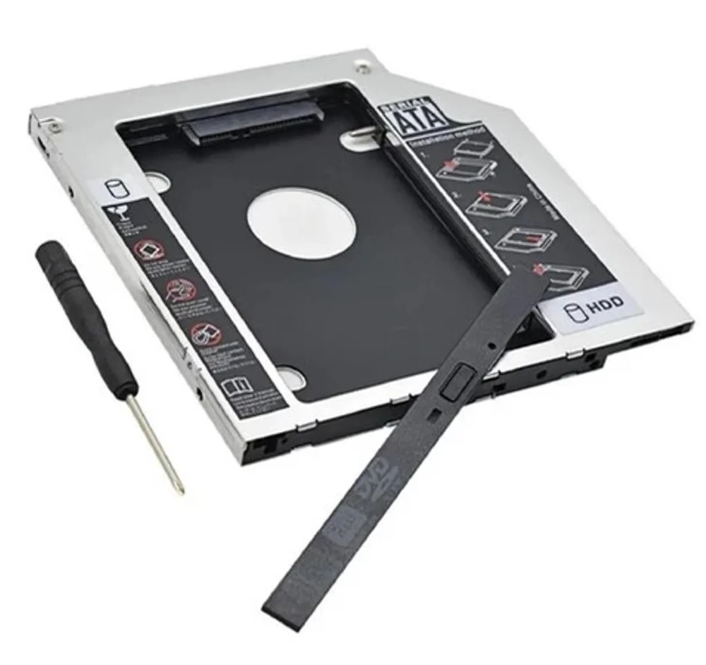 Adaptador Case Caddy 9.5mm Para Hd SSD Sata 2.5 Gaveta Dvd Notebook Adaptador Case Caddy 9.5mm Para Hd SSD Sata 2.5 Gaveta Dvd Notebook