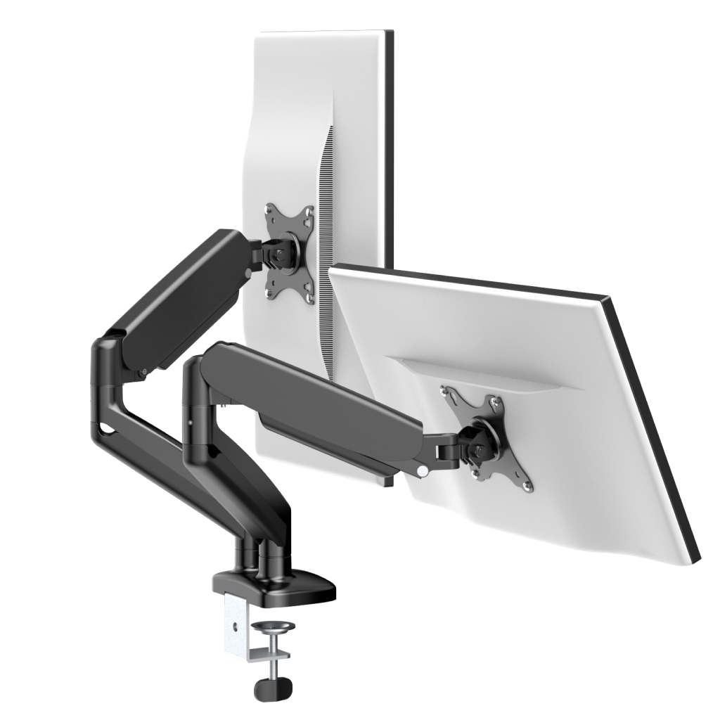Braço de Monitor Duplo Ergonômico - Suporta Monitores de 14" a 32", até 8kg e 360° | INPRO