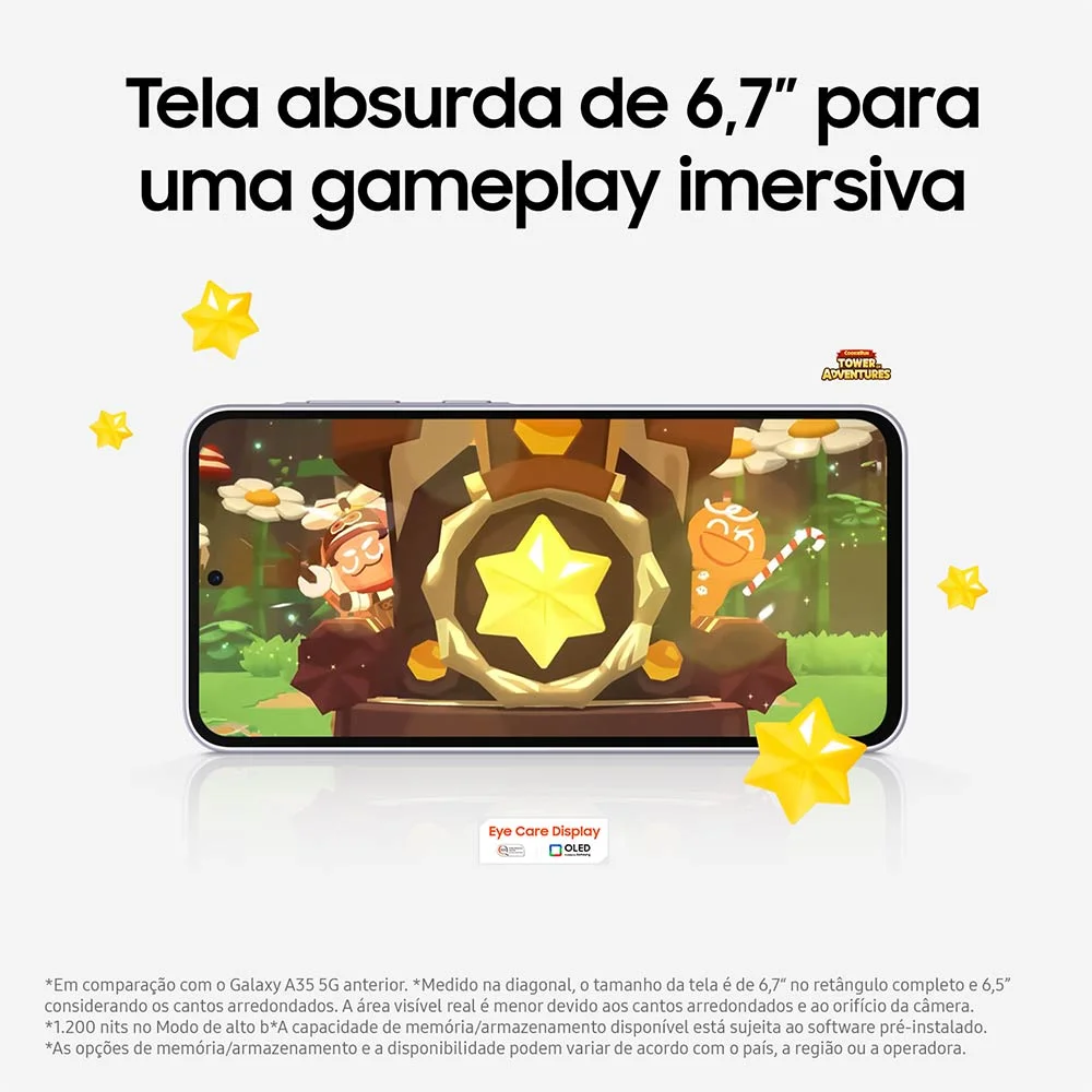 Imagem 5 de 5 do produto Celular Samsung Galaxy A36 5g 128GB, 6gb Ram, Câmera 50mp, Ip67, Super AmoLED 6.7”, Recursos Ai Verde - 128 Gb - #c6d0c9 - Bi-volt