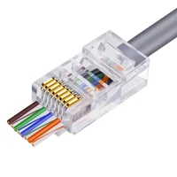 Conector Rj45 Macho Cat6 / Cat5e Cabo Rede Ez Vazado 100un 2