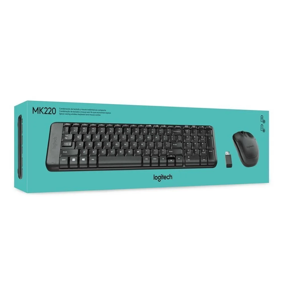 Imagem 3 de 3 do produto 23867 - Kit Teclado E Mouse Usb S/ Fio Mk220 - Logitech