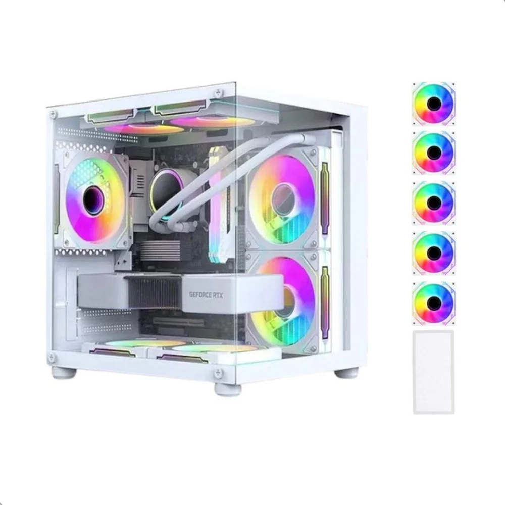 Gabinete Gamer Aquario Branco 5 Fans Gb1797 Hayom
